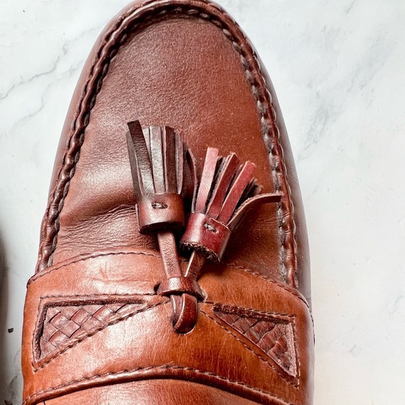 Allen Edmonds Maxfield Brown Leather Slip-On Tassel Loafer Dress Shoe Size 9 D - Picture 14 of 17